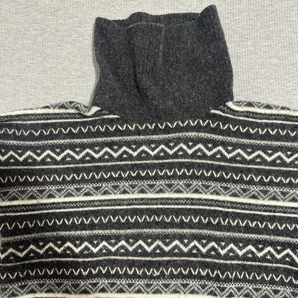 Maglia Donna Vintage Wool Blend Turtleneck Sweater Made in Italy Gray White Med - Picture 2 of 10
